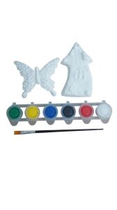 Ehobici Taş Boyama Seti Kelebek ve Ev 6 Renk Akrilik Boya 5ml + Fırça