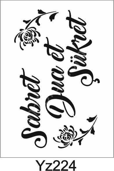 Yazı Desenler Stencil Şablon (21x30) YZ-224