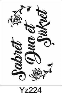 Yazı Desenler Stencil Şablon (21x30) YZ-224