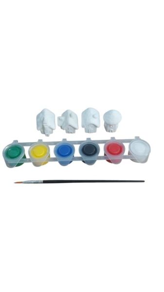 Ehobici Taş Boyama Seti Kış Evleri 6 Renk Akrilik Boya 5ml + Fırça