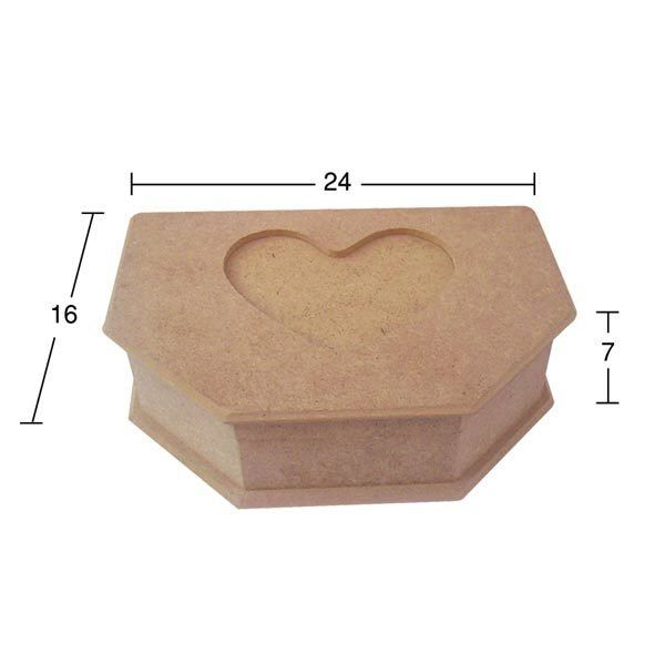 Ahşap Kalp Motifli Kutu KU-240