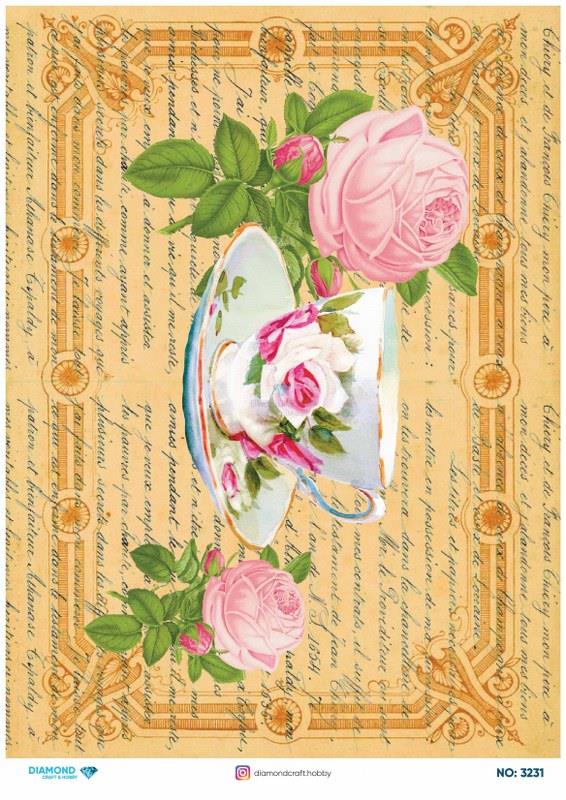 Diamond Pirinç Dekopaj Kağıdı - 3231