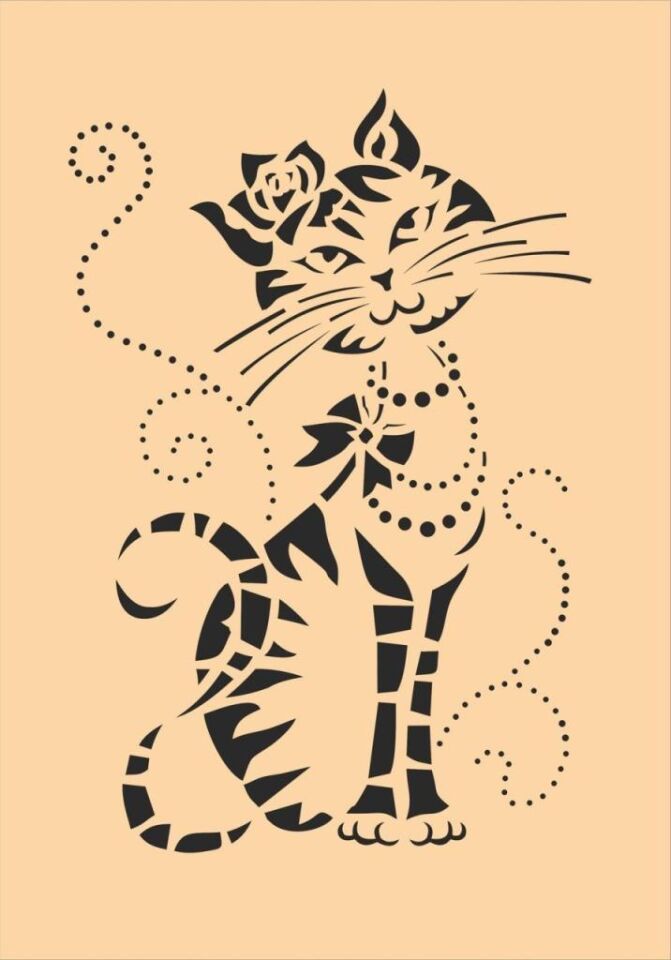 Hayvan Temalı Desenler Stencil Şablon (21x30) H-008
