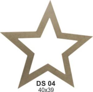 Ahşap Yıldız Pano Büyük 40x39cm DS-04
