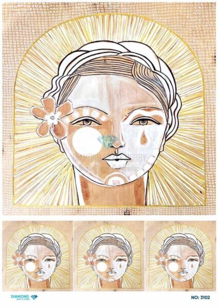 Diamond Pirinç Dekopaj Kağıdı - 3102