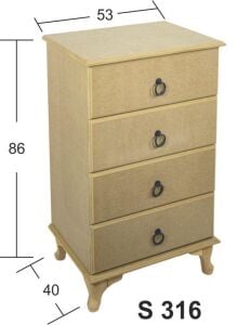 Ahşap Komodin 53x40x86cm NO:3 S-316