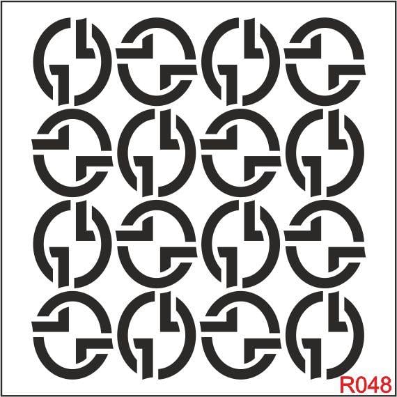 Ardışık Desen Stencil Şablon (25x25) R-048