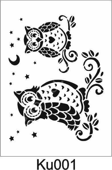 Kuş Temalı Desenler Stencil Şablon (21x30) KU-001