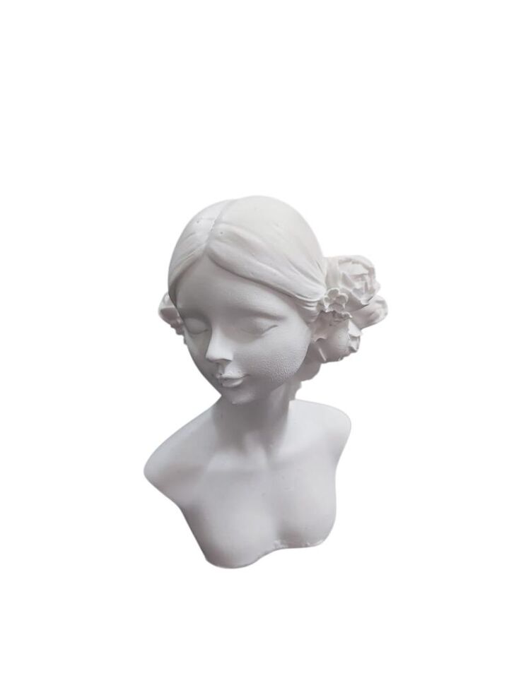 Güllü Çiçekli Kız Büst 10x7cm
