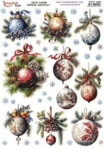 Pirinç Dekopaj Kağıdı 30x42cm PTY-180 Yılbaşı