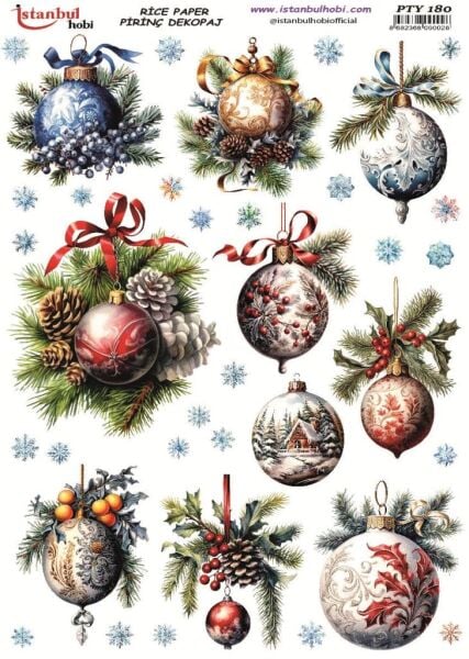 Pirinç Dekopaj Kağıdı 30x42cm PTY-180 Yılbaşı