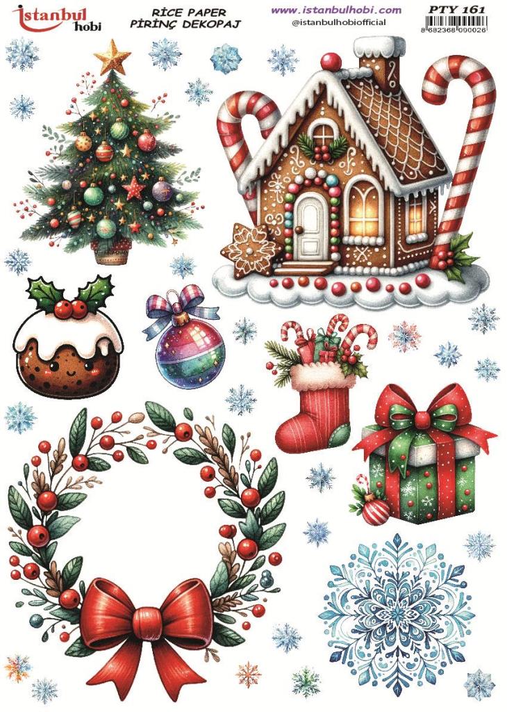 Pirinç Dekopaj Kağıdı 30x42cm PTY-161 Yılbaşı