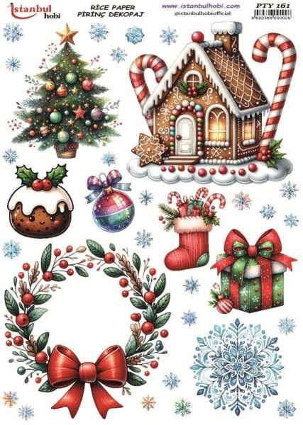 Pirinç Dekopaj Kağıdı 30x42cm PTY-161 Yılbaşı