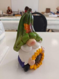 Çiçekli Büyük Gnome Dekoratif Cüce 16x10cm