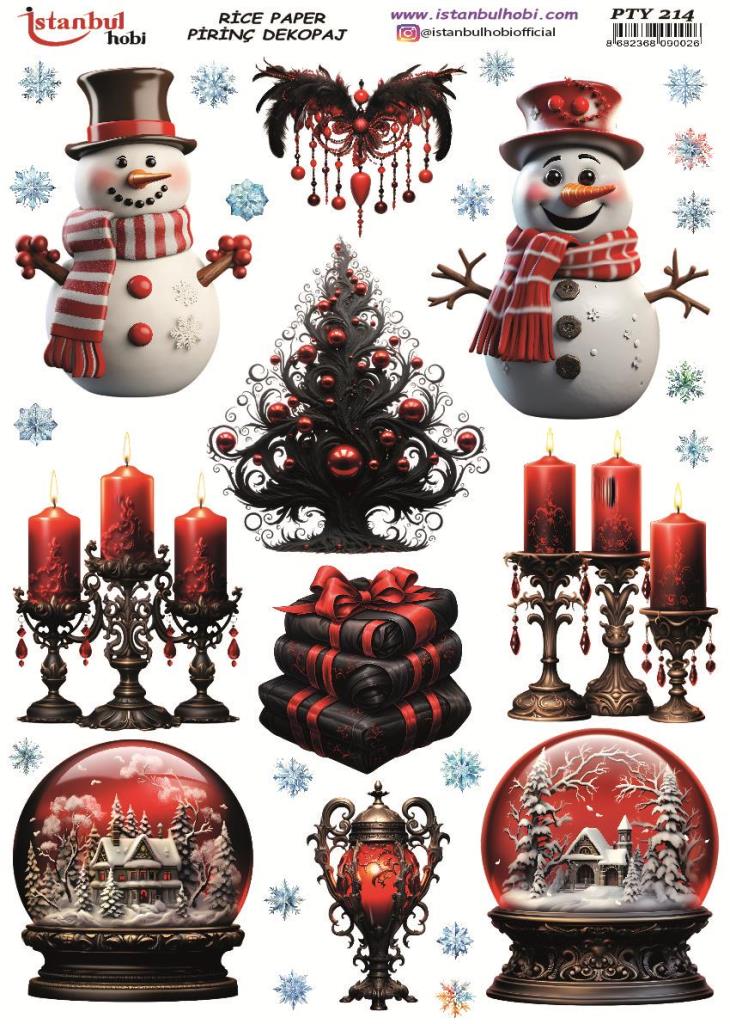 Pirinç Dekopaj Kağıdı 30x42cm PTY-214 Yılbaşı