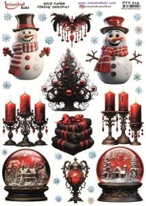 Pirinç Dekopaj Kağıdı 30x42cm PTY-214 Yılbaşı