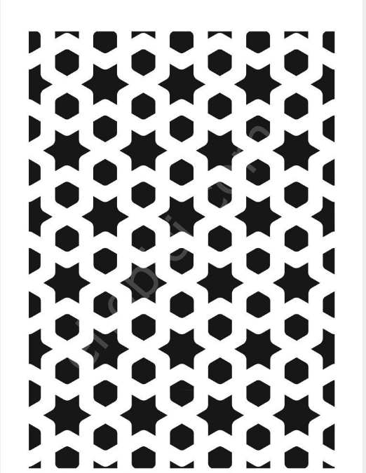 Ardışık Desen Stencil Şablon (21x30) R-034