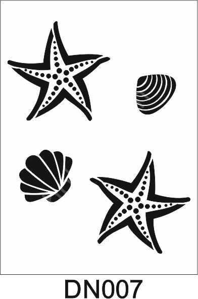 Deniz Temalı Desen Stencil Şablon (21x30) DN-007