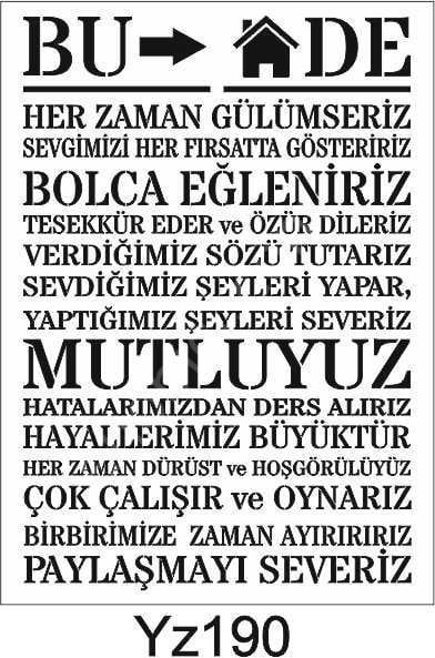 Yazı Desenler Stencil Şablon (25x35) YZ-190