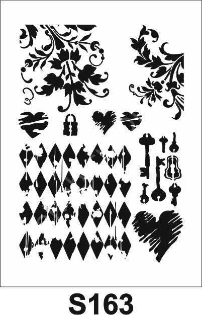Diğer Karışık Desenler Stencil Şablon (21x30) S-163