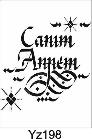 Yazı Desenler Stencil Şablon (25x25) YZ-198