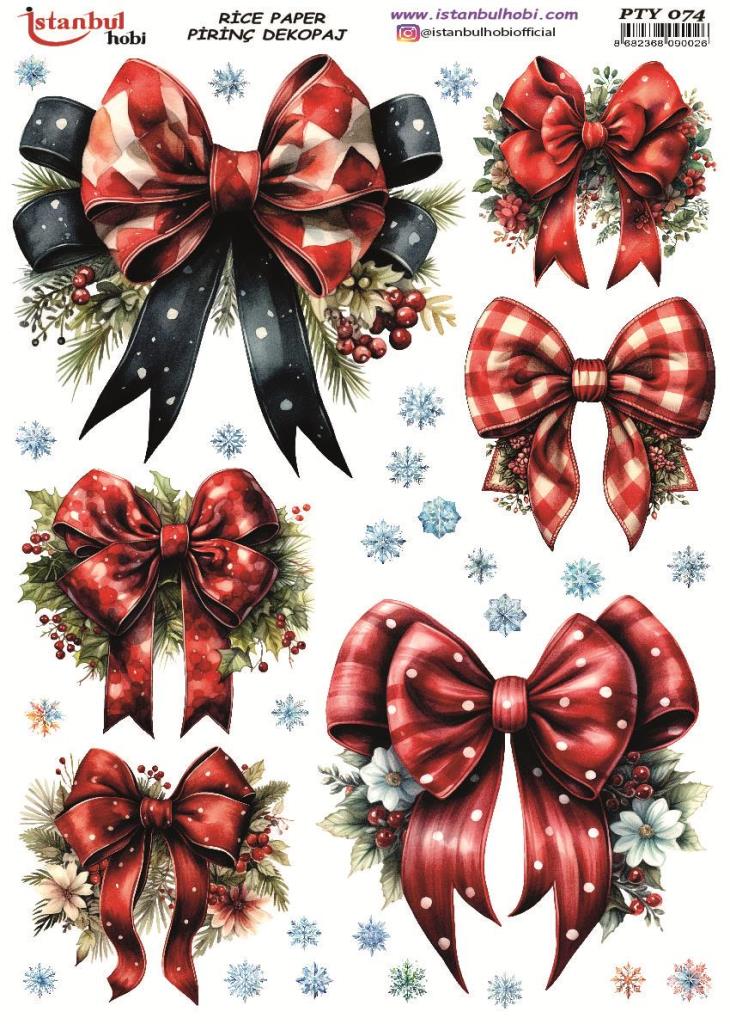Pirinç Dekopaj Kağıdı 30x42cm PTY-074 Yılbaşı