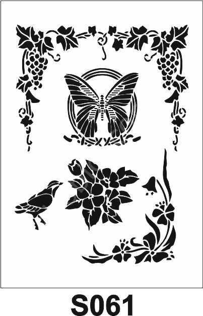 Diğer Karışık Desenler Stencil Şablon (21x30) S-061