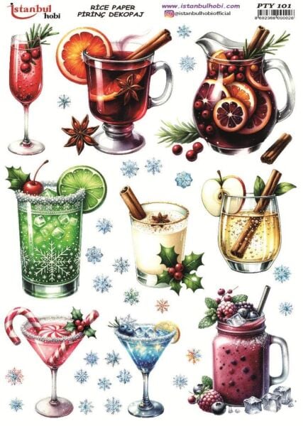 Pirinç Dekopaj Kağıdı 30x42cm PTY-101 Yılbaşı