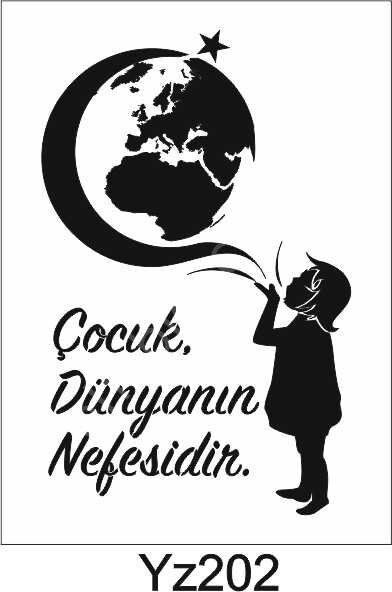 Yazı Desenler Stencil Şablon (21x30) YZ-202