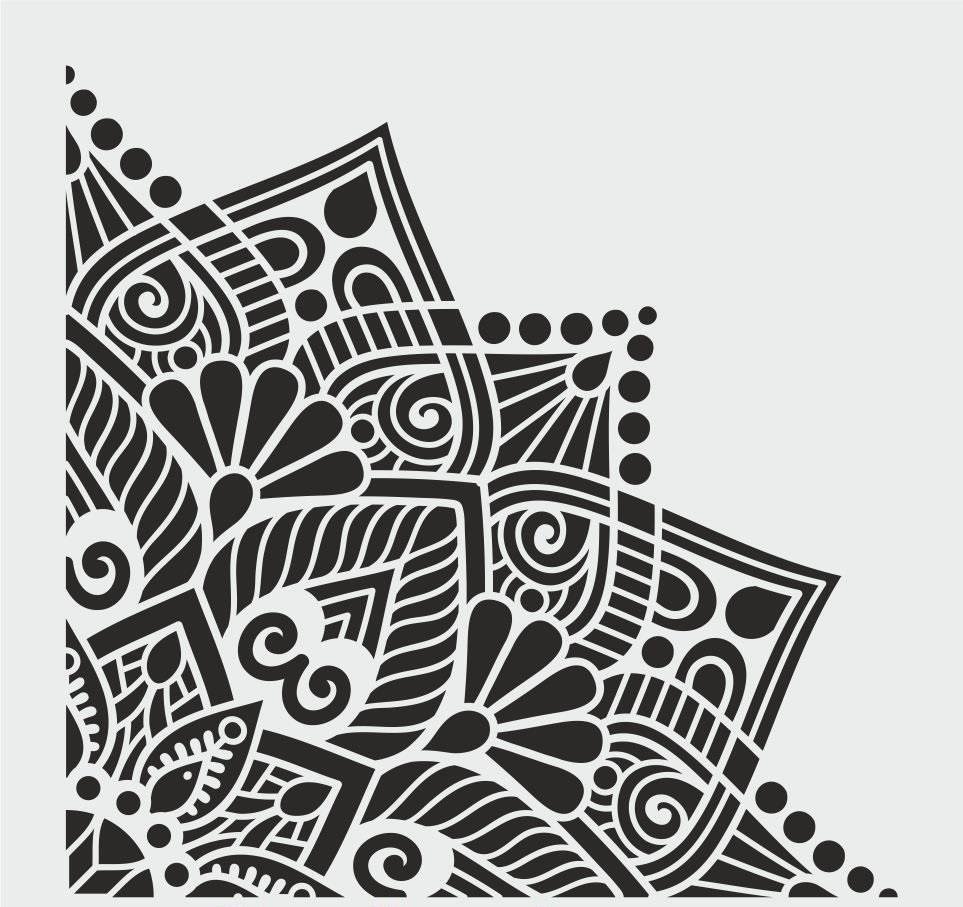 Mandala Duvar Dekor Stencil Şablon (40x40) MA-110