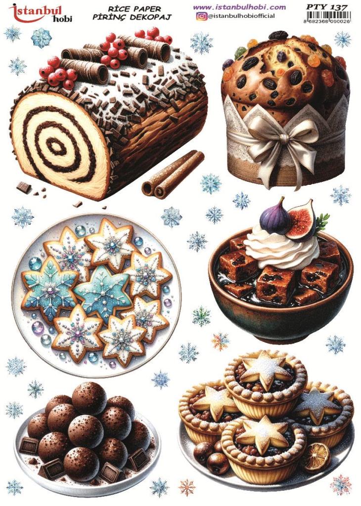 Pirinç Dekopaj Kağıdı 30x42cm PTY-137 Yılbaşı