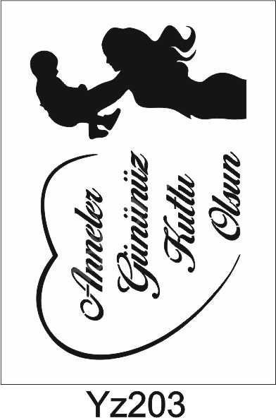 Yazı Desenler Stencil Şablon (21x30) YZ-203