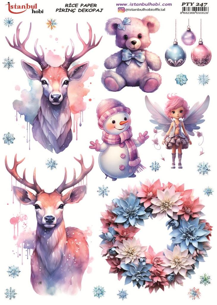 Pirinç Dekopaj Kağıdı 30x42cm PTY-247 Yılbaşı