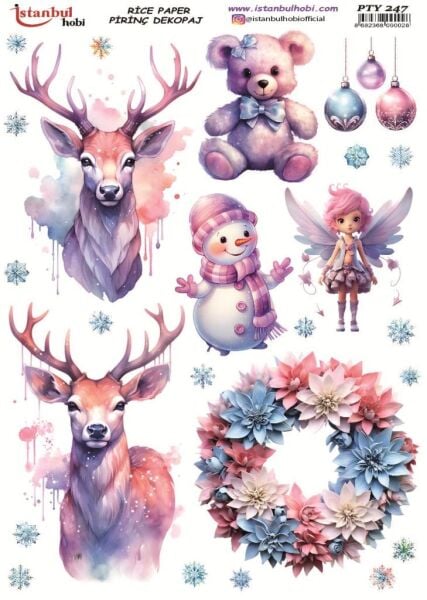 Pirinç Dekopaj Kağıdı 30x42cm PTY-247 Yılbaşı