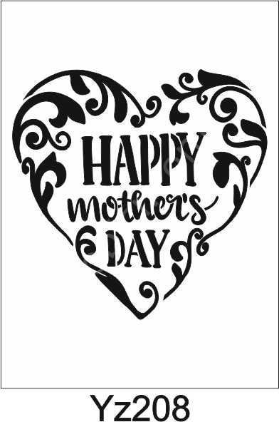 Yazı Desenler Stencil Şablon (25x25) YZ-208