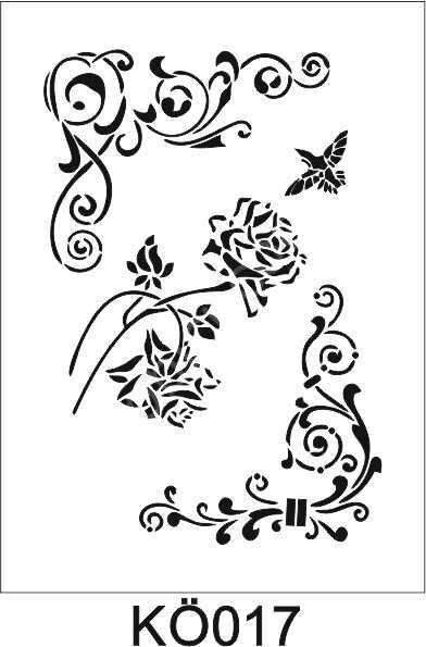 Köşe Desenler Stencil Şablon (21x30) KÖ-017