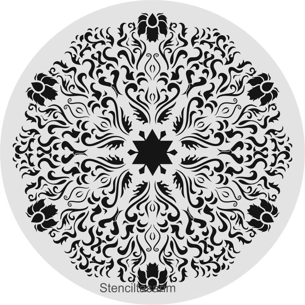 Mandala Duvar Dekor Stencil Şablon (40x40) MA-119