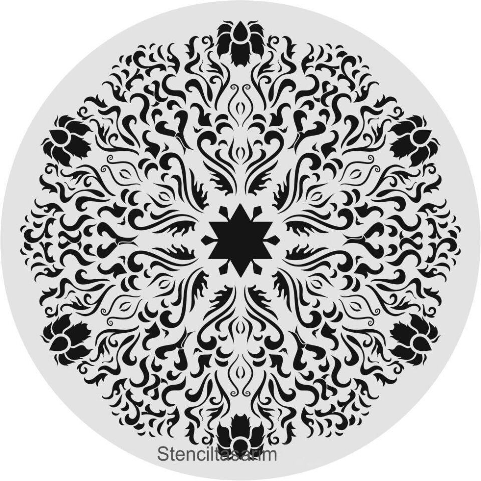 Mandala Duvar Dekor Stencil Şablon (40x40) MA-119