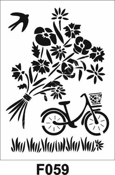 Çiçek Desen Stencil Şablon (21x30) F-059