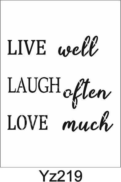 Yazı Desenler Stencil Şablon (20x20) YZ-219