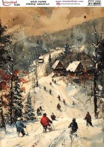 Pirinç Dekopaj Kağıdı 30x42cm PTY-269 Yılbaşı