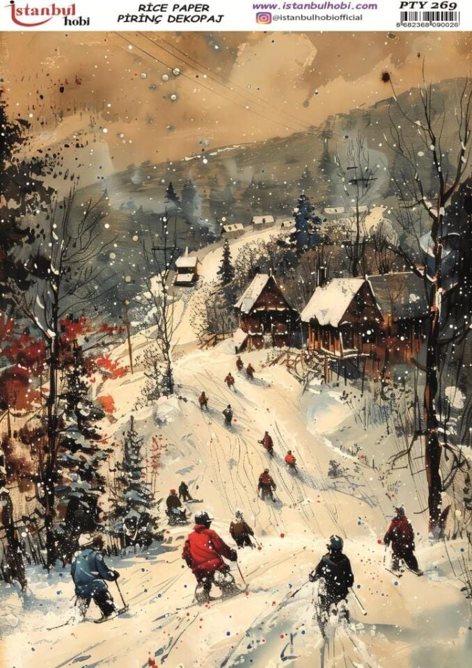 Pirinç Dekopaj Kağıdı 30x42cm PTY-269 Yılbaşı