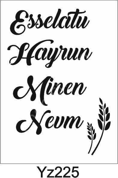 Yazı Desenler Stencil Şablon (21x30) YZ-225