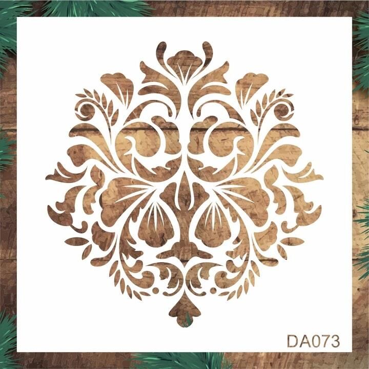 Damask Desen Stencil Şablon (25x25) DA-073