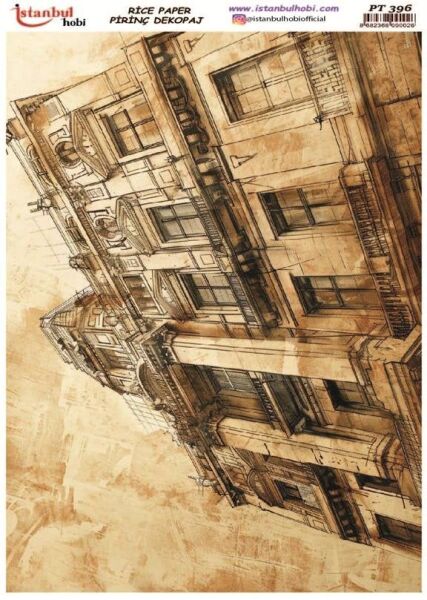 Pirinç Dekopaj Kağıdı 30x42cm PT-396 Evler