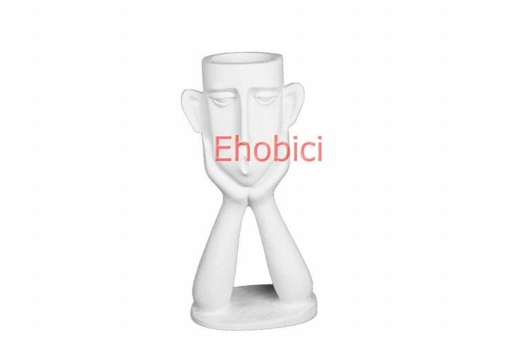 Polyester Elleri Yüzünde Soyut Saksı 25x12cm HYK610