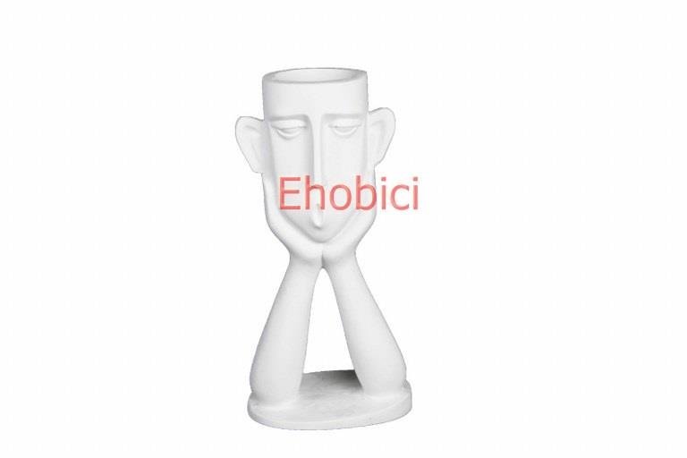 Polyester Elleri Yüzünde Soyut Saksı 25x12cm HYK610
