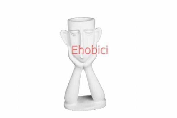 Polyester Elleri Yüzünde Soyut Saksı 25x12cm HYK610