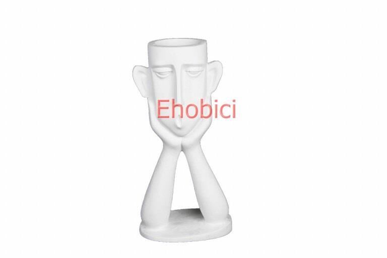 Polyester Elleri Yüzünde Soyut Saksı 25x12cm HYK610