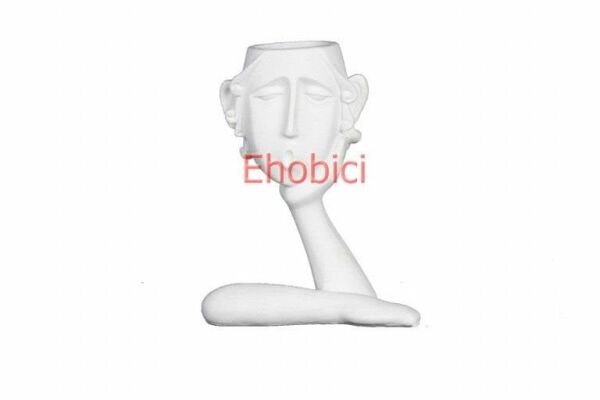 Polyester Tek Eli Yüzünde Soyut Saksı 20x16cm HYK611